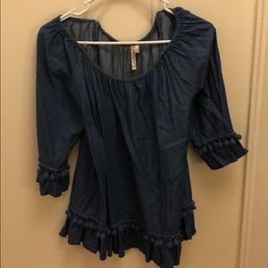 Off the shoulder Pom Pom shirt